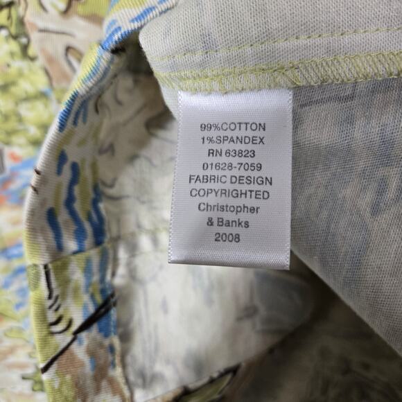 Christopher & Banks Jacket L Multicolor Button Front Long Sleeve Cotton Stretch - Picture 8 of 13